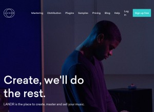 How landr.com looks like on a tablet such as an iPad.