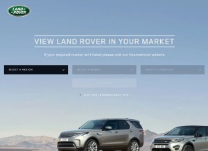 How landrover.com looks like on a tablet such as an iPad.