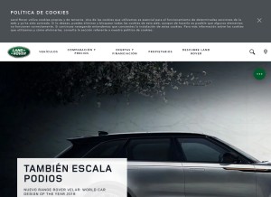 How landrover.pa looks like on a tablet such as an iPad.