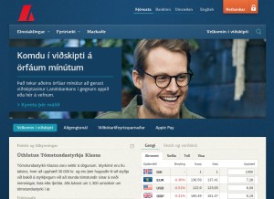 How landsbankinn.is looks like on a tablet such as an iPad.