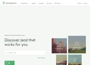 How landsearch.com looks like on a tablet such as an iPad.