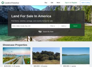How landsofamerica.com looks like on a tablet such as an iPad.