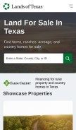 How landsoftexas.com looks like on a mobile device such as an iPhone.