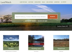 How landwatch.com looks like on a tablet such as an iPad.