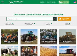How landwirt.com looks like on a tablet such as an iPad.