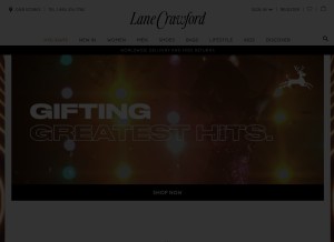 How lanecrawford.com looks like on a tablet such as an iPad.