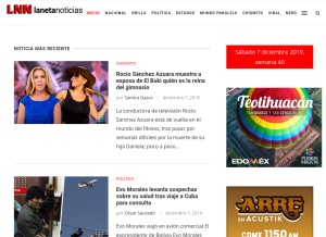 How lanetanoticias.com looks like on a tablet such as an iPad.