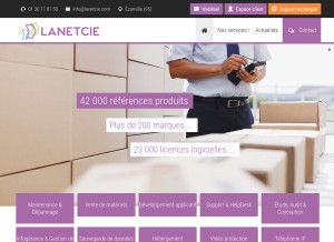 How lanetcie.com looks like on a tablet such as an iPad.