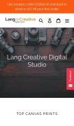 How lang-creative.com looks like on a mobile device such as an iPhone.