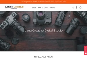 How lang-creative.com looks like on a tablet such as an iPad.