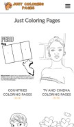 How lang.just-coloring-pages.com looks like on a mobile device such as an iPhone.
