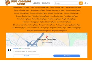 How lang.just-coloring-pages.com looks like on a tablet such as an iPad.
