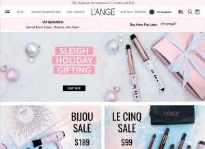 How langehair.com looks like on a tablet such as an iPad.