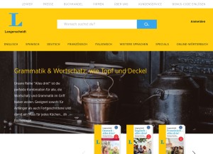 How langenscheidt.com looks like on a tablet such as an iPad.