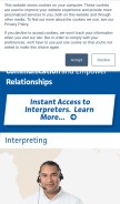 How languageline.com looks like on a mobile device such as an iPhone.