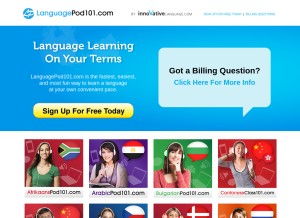 How languagepod101.com looks like on a tablet such as an iPad.
