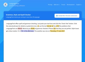 How languagetool.org looks like on a tablet such as an iPad.