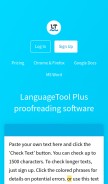 How languagetoolplus.com looks like on a mobile device such as an iPhone.