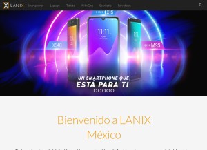 How lanixmobile.com looks like on a tablet such as an iPad.