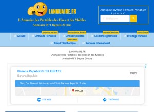 How lannuaire.fr looks like on a tablet such as an iPad.