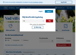 How lansforsakringar.se looks like on a tablet such as an iPad.