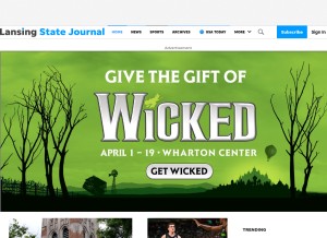 How lansingstatejournal.com looks like on a tablet such as an iPad.