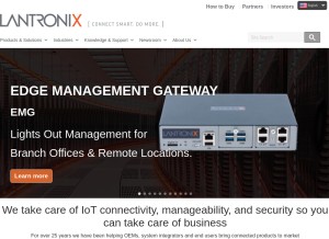 How lantronix.com looks like on a tablet such as an iPad.