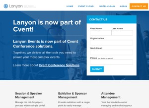 How lanyonevents.com looks like on a tablet such as an iPad.