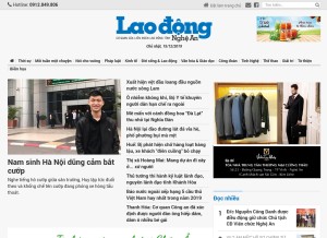 How laodongnghean.vn looks like on a tablet such as an iPad.