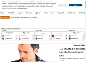 How laopiniondemurcia.es looks like on a tablet such as an iPad.