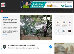 How laprensalibre.cr looks like on a tablet such as an iPad.