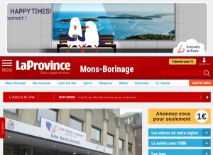 How laprovince.be looks like on a tablet such as an iPad.