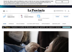 How laprovinciacr.it looks like on a tablet such as an iPad.