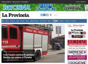 How laprovinciadicomo.it looks like on a tablet such as an iPad.