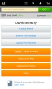 How laptopscreen.com looks like on a mobile device such as an iPhone.