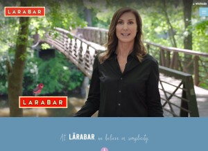 How larabar.com looks like on a tablet such as an iPad.