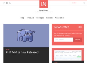 How laravel-news.com looks like on a tablet such as an iPad.