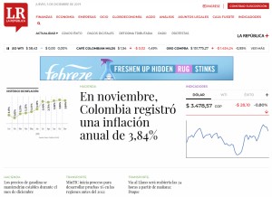 How larepublica.co looks like on a tablet such as an iPad.