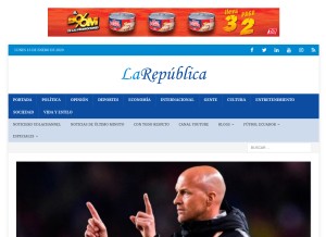 How larepublica.ec looks like on a tablet such as an iPad.