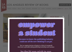 How lareviewofbooks.org looks like on a tablet such as an iPad.
