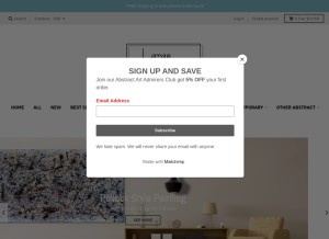 How largeartcanvas.com looks like on a tablet such as an iPad.