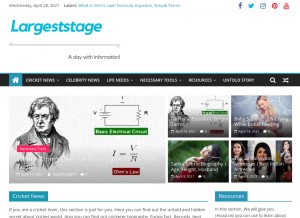 How largeststage.com looks like on a tablet such as an iPad.