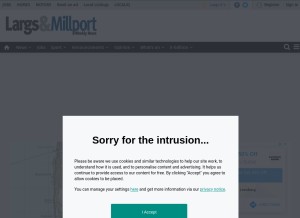 How largsandmillportnews.com looks like on a tablet such as an iPad.