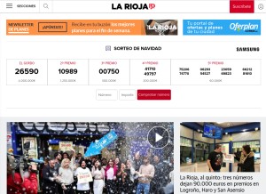 How larioja.com looks like on a tablet such as an iPad.