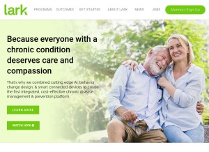 How lark.com looks like on a tablet such as an iPad.