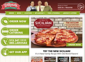 How larosas.com looks like on a tablet such as an iPad.