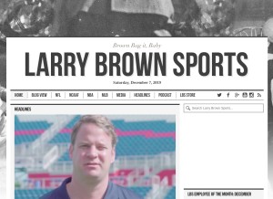 How larrybrownsports.com looks like on a tablet such as an iPad.