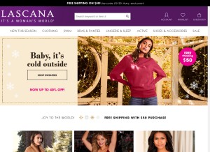 How lascana.com looks like on a tablet such as an iPad.