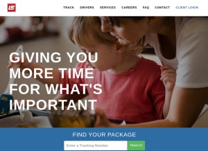 How lasership.com looks like on a tablet such as an iPad.
