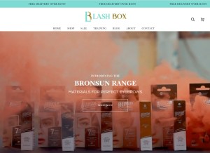 How lashbox.co.za looks like on a tablet such as an iPad.